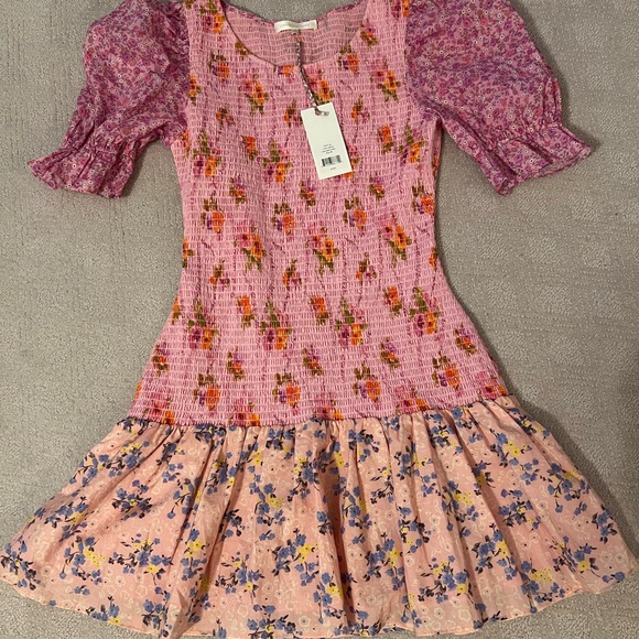 LoveShackFancy dress that is Brand New with tags. Pink with varied patterns. - Picture 3 of 5